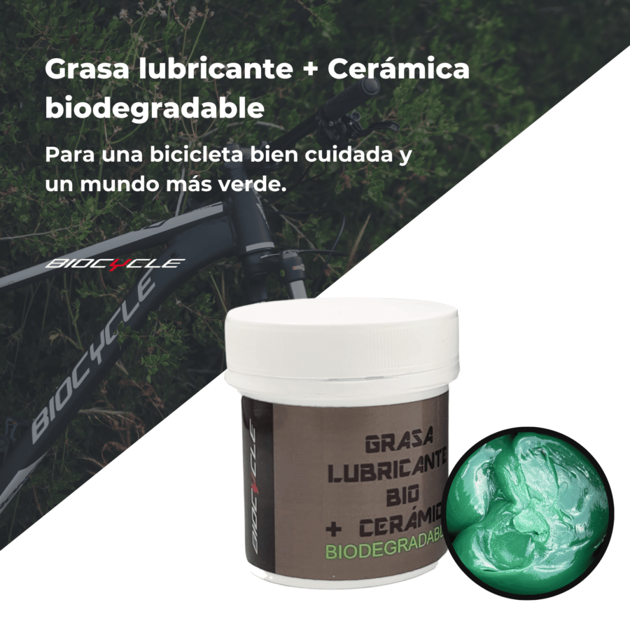 Bote de grasa verde para bicicleta cerámica Biocycle bio de 80 g