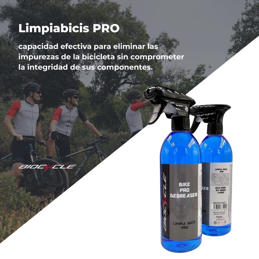 Beneficios de usar el spray limpiador de bicicletas PRO 700 ml.