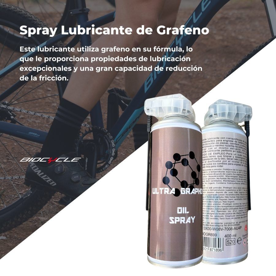 Beneficios de usar el lubricante grafeno 400 ml en bicicletas.