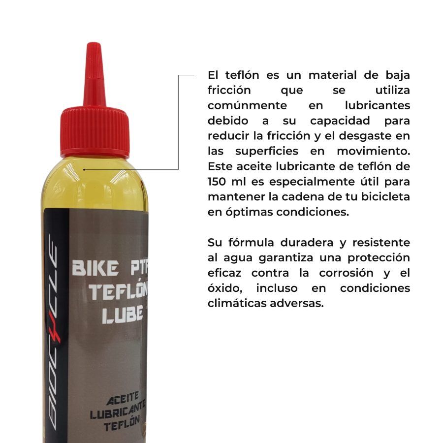 Beneficios del lubricante con teflón de 150 ml al aplicarlo en bicicletas