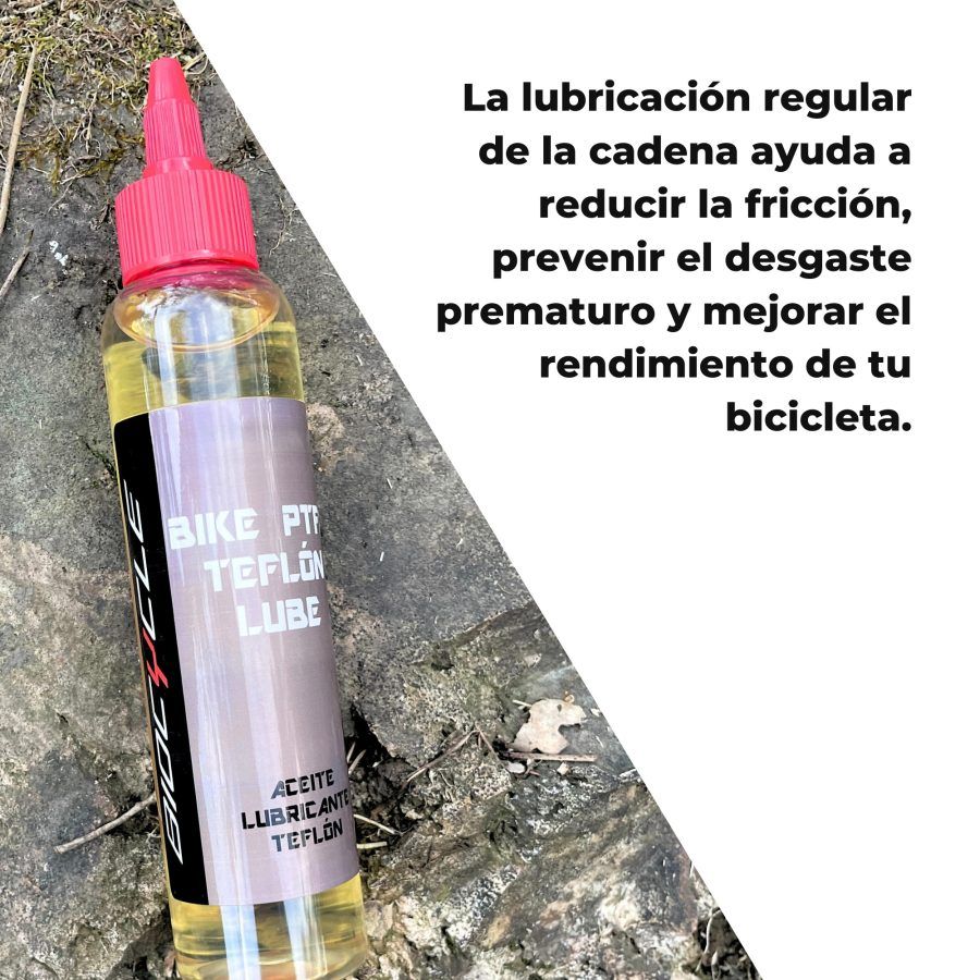 Ventajas de aplicar regularmente lubricante con teflón a las distintas partes de la bicicleta.