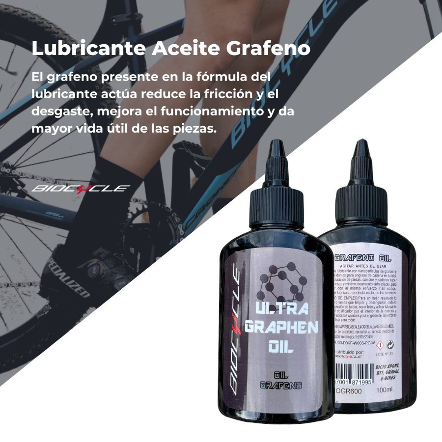 Beneficios de usar el lubricante grafeno en bicicletas.