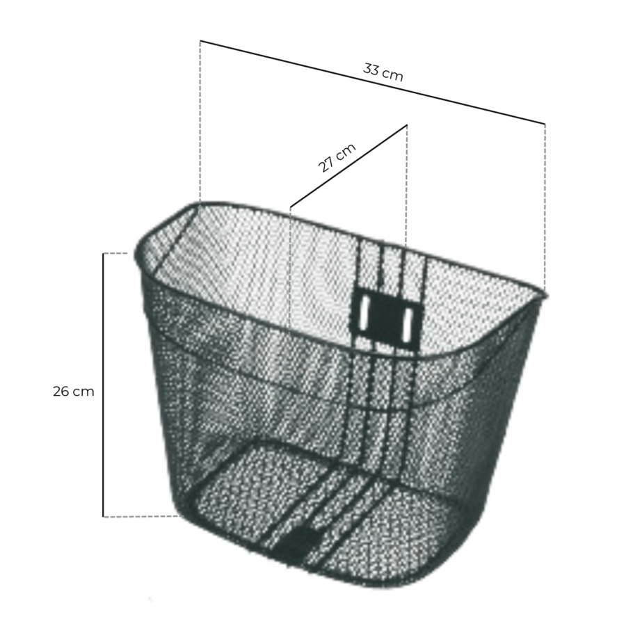 Cesta delantera de bici con rejilla