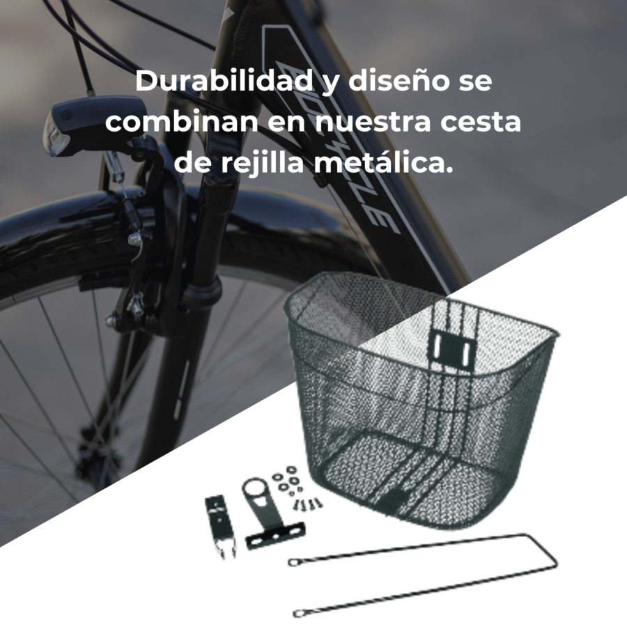 Cesta delantera de bici con rejilla